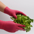 Одноразовые домашние домохозяйки Красная пищевая класс нитрил -синтетические перчатки без очистки нитриловых экзаменов.